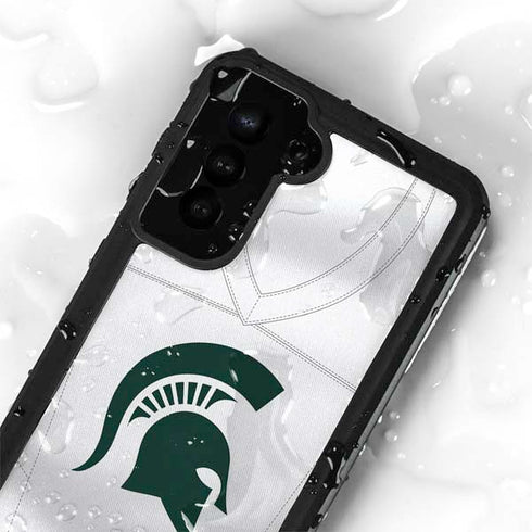 Michigan State University White Jersey Galaxy S24 Plus Waterproof Case